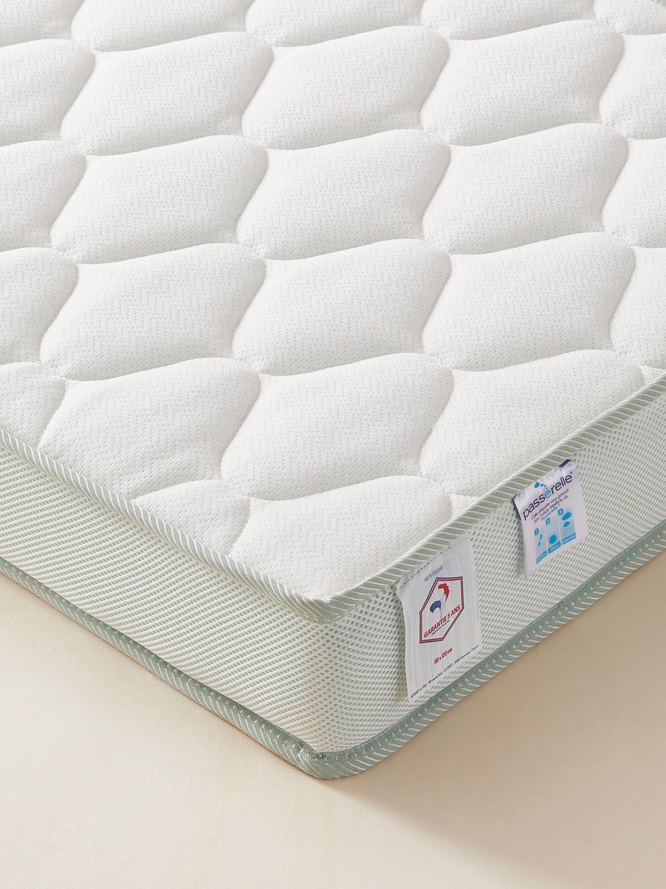 Vertbaudet Wärmeregulierende Baby Matratze mit Recyclingmaterial - weiß