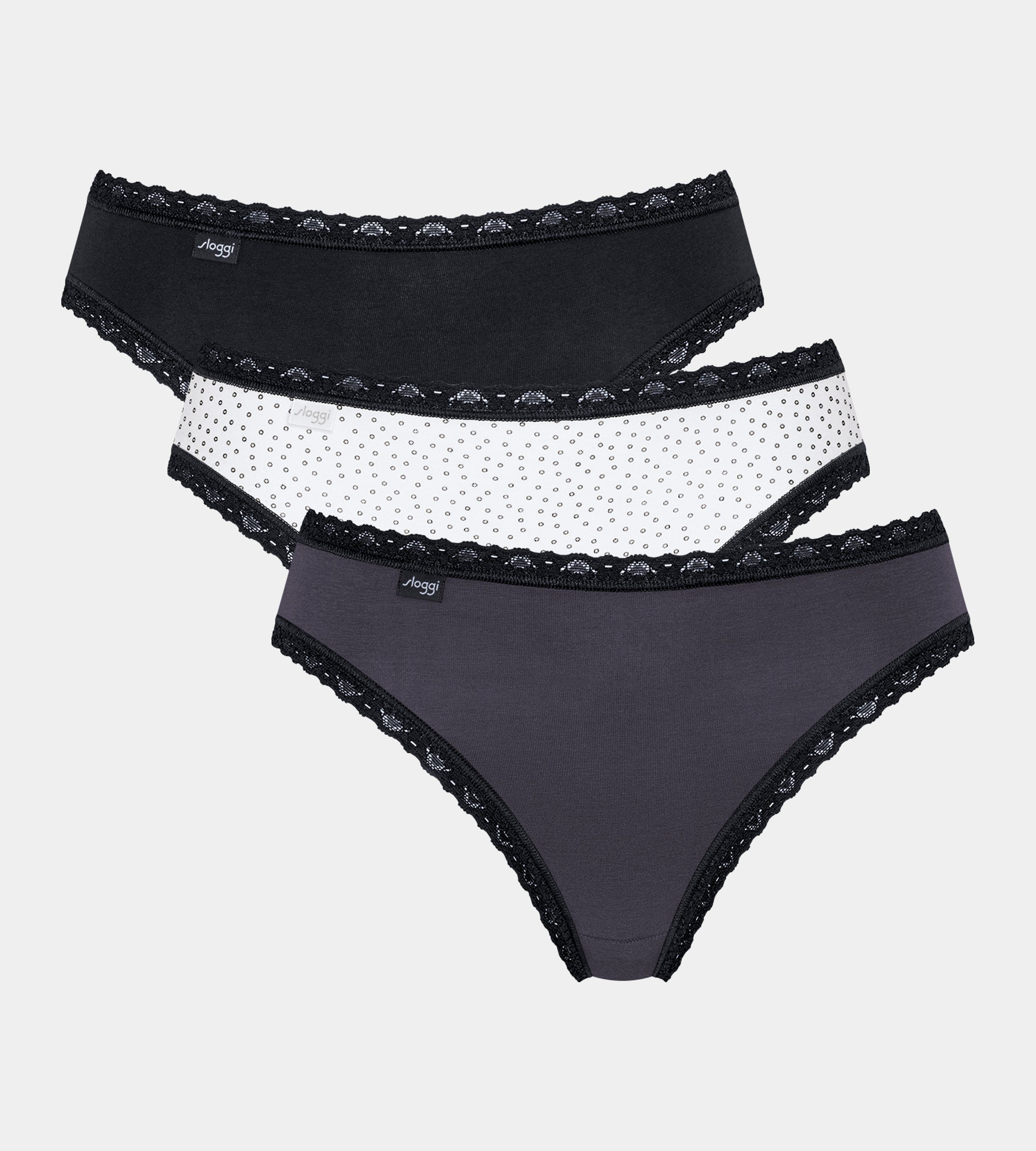 Sloggi Jazz-Pants Slips 24/7 Weekend (Packung, 3-St., 3er-Pack) mit zarter Spitzeneinfassung