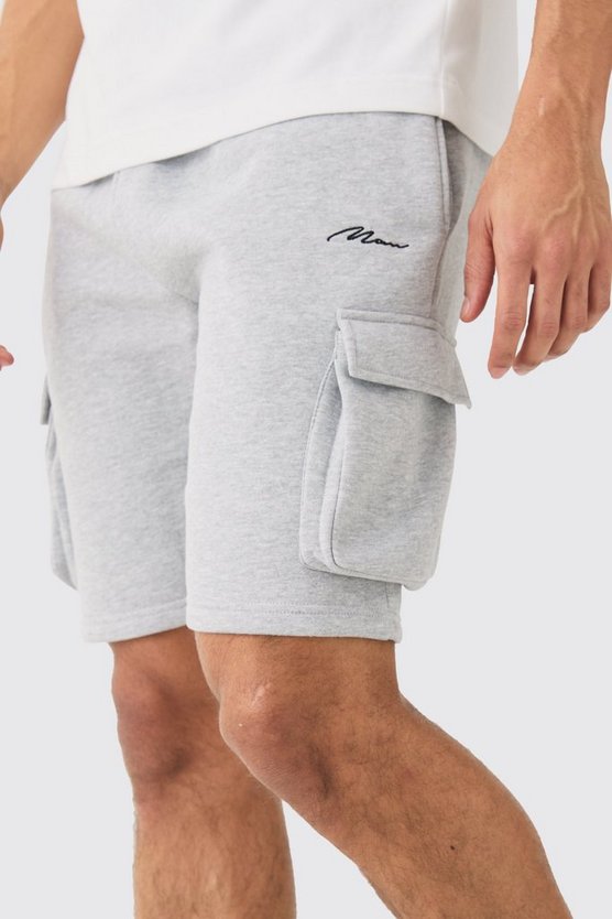 Lockere mittellang Man Signature Cargo-Shorts