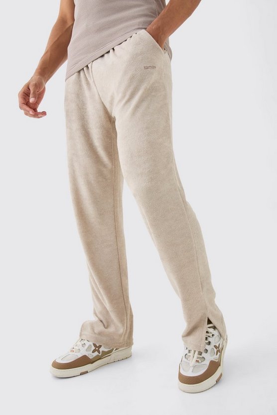 Frottee-Jogginghose mit geteiltem Saum