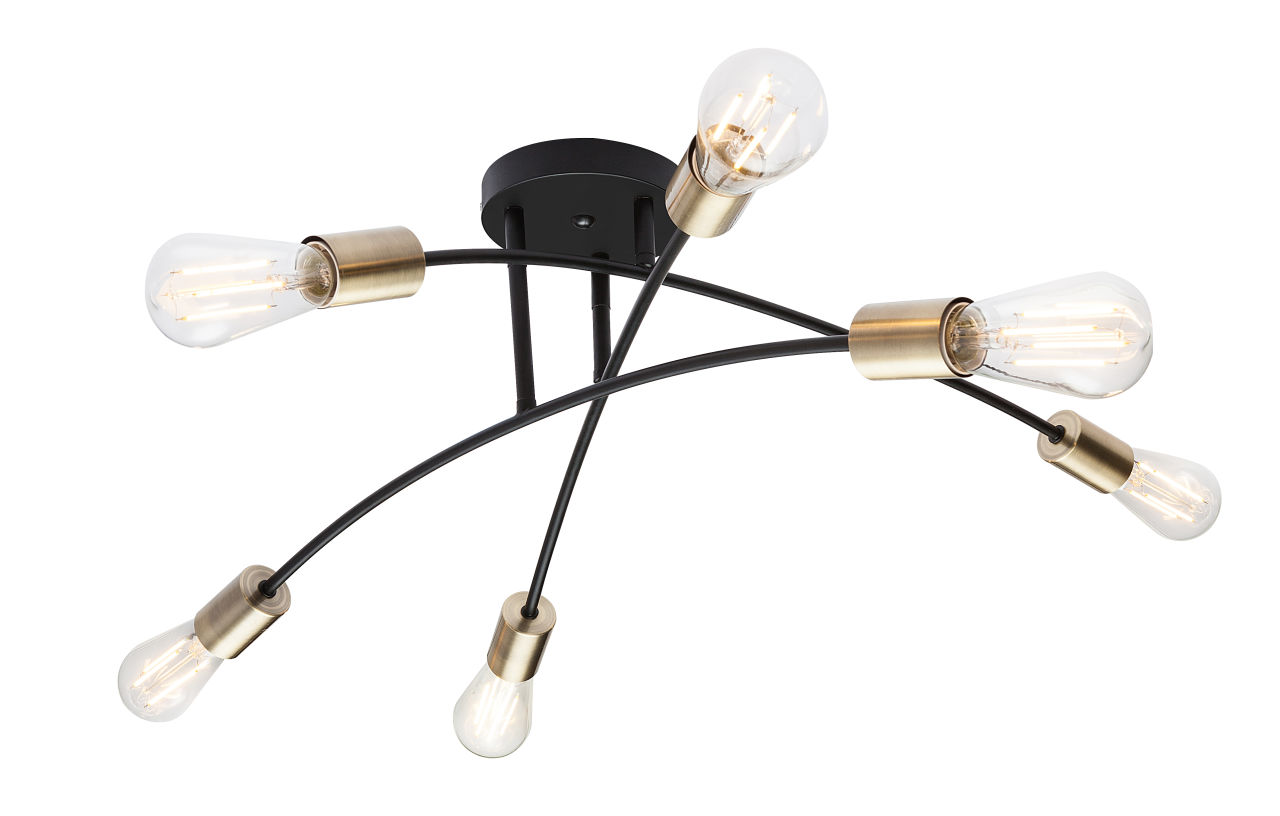 Globo Lighting - SARINI - Deckenleuchte Metall schwarz, 6x E27