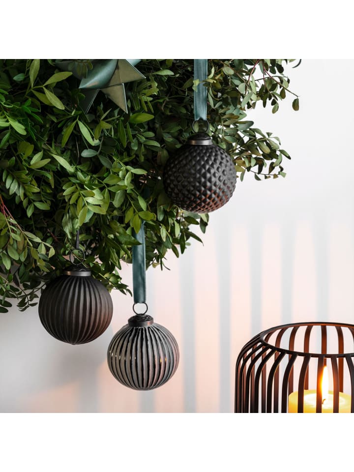 Villeroy & Boch Glas-Weihnachtskugeln 3tlg. Black XMAS in schwarz günstig kaufen onesize