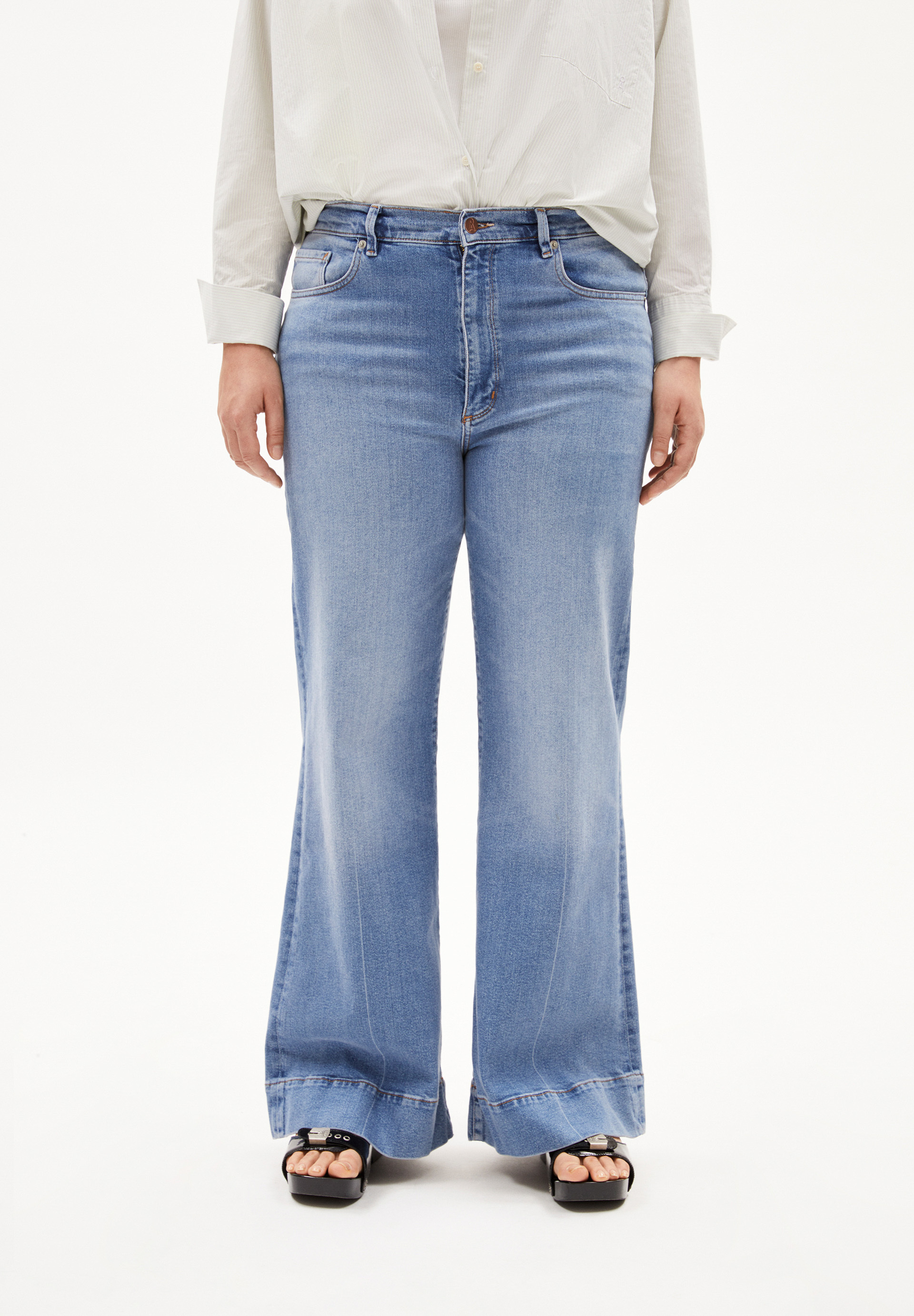 Wide Leg High Waist aus recyceltem Baumwoll Mix