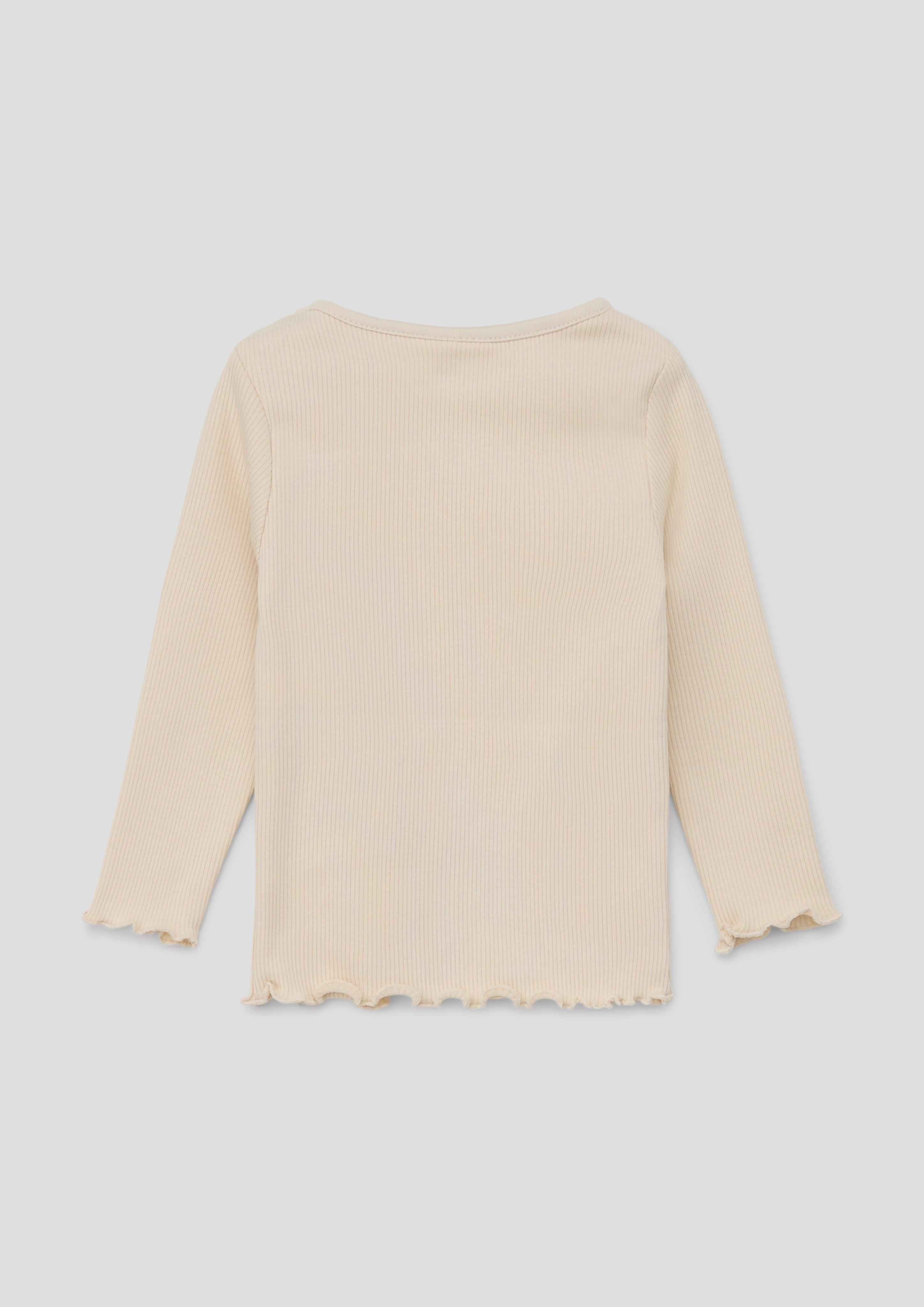 Geripptes Longsleeve mit Bogenkante  2137467-0805