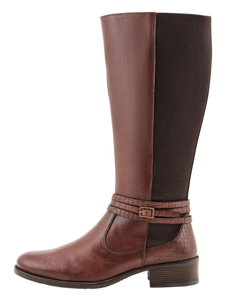 sheego Weitschaftstiefel in dunkelbraun günstig kaufen