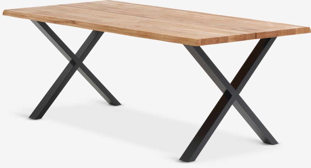 ROSLEV ROSLEV spisebord 95x200 natur eik/sort