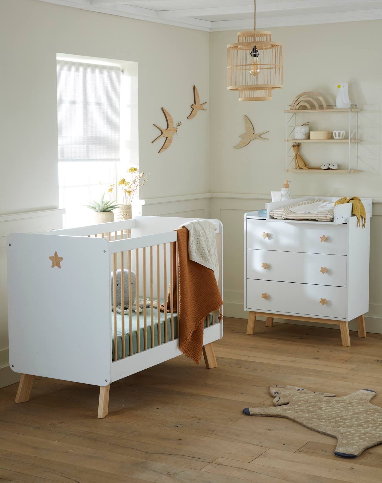 Plan à langer spécial commode 42 cm Alix blanc clair uni