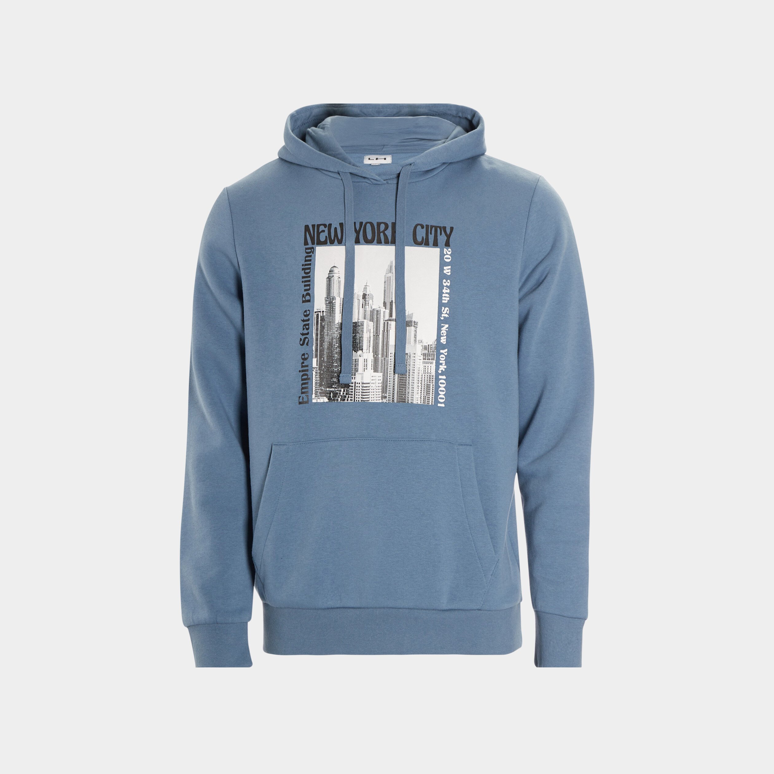 Sweat à capuche hoodie bleu gris homme | La Halle