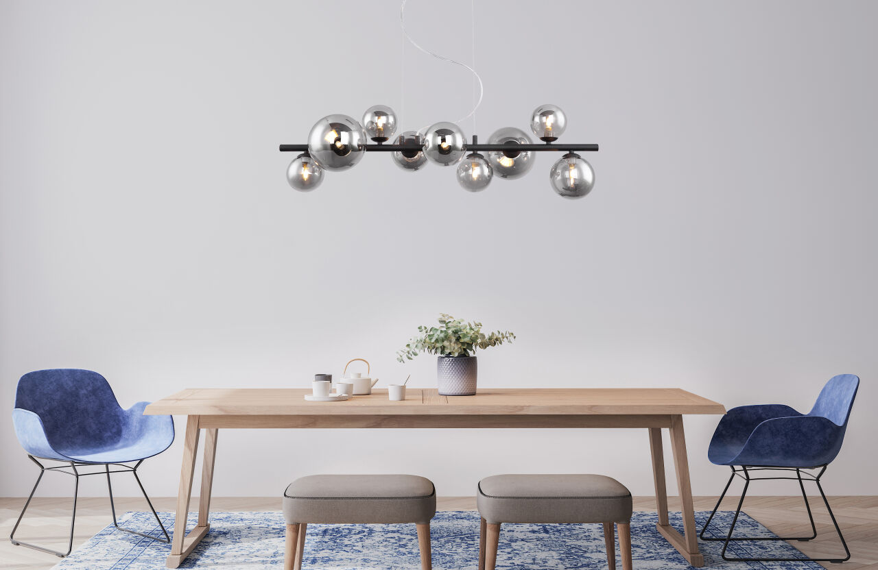 Globo Lighting - RIHA - Hängeleuchte Metall schwarz matt, 9x G9 LED