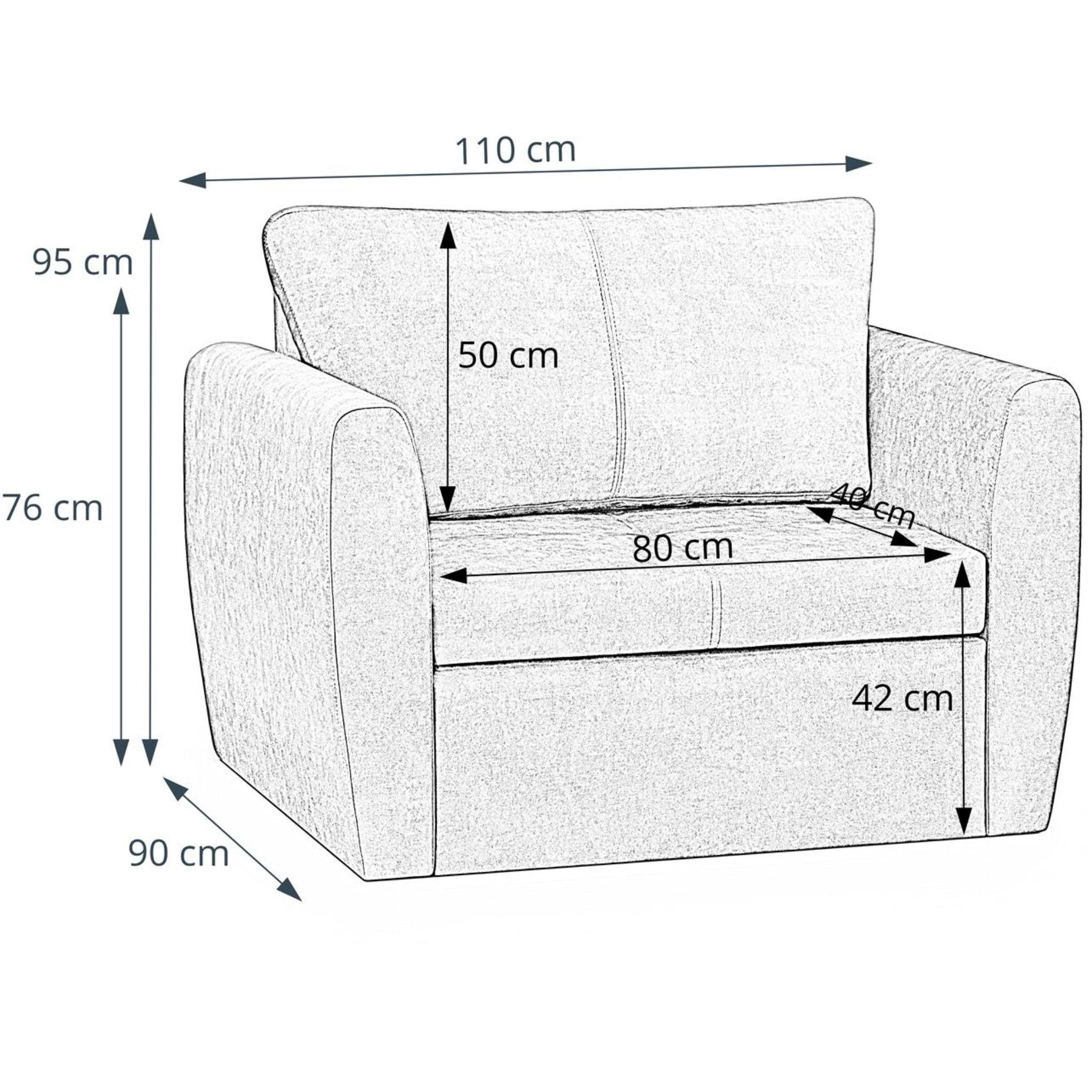 Beautysofa Relaxsessel Kamel (Modern 1-Sitzer Sofa, Wohnzimmersessel), mit Schlaffunktion, Bettkasten, Polstersessel