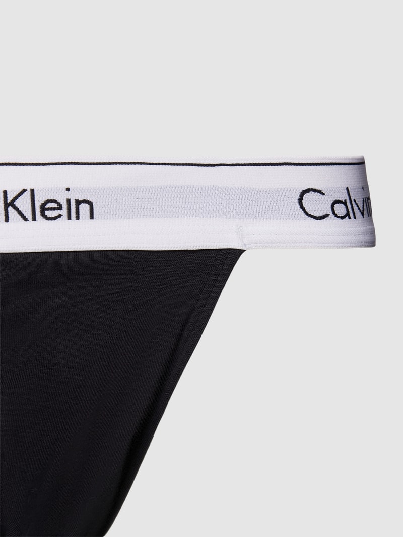 String mit elastischem Logo-Bund Modell 'MODERN' in schwarz