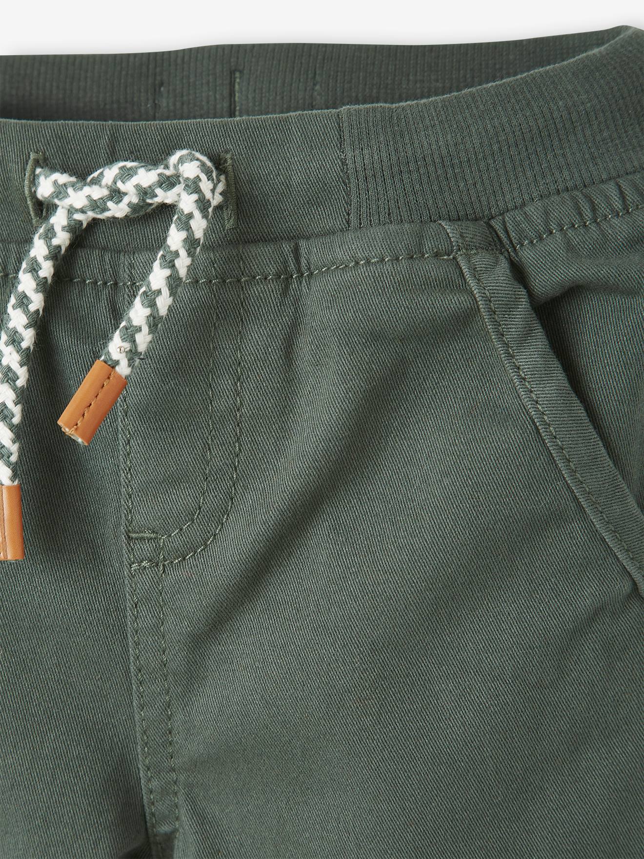 Pantalon en sergé doublé bébé garçon beige poudré
