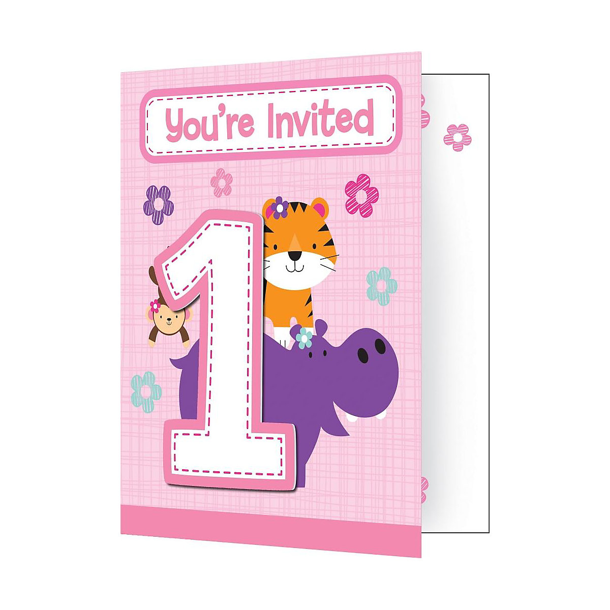 Einladungskarten Mein 1. Geburtstag Mädchen, 8 Stück inkl. Kuvert