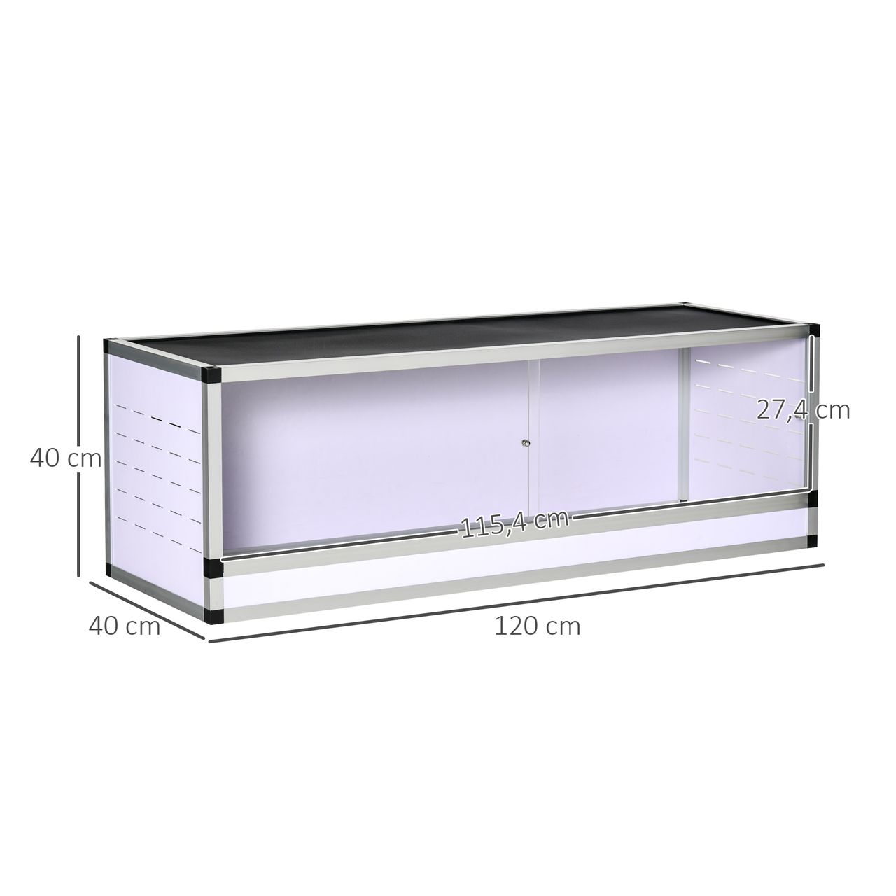 PawHut Terrarium aus Aluminium für Reptilien Amphibien Reptilienzuchtbox Schwarz
