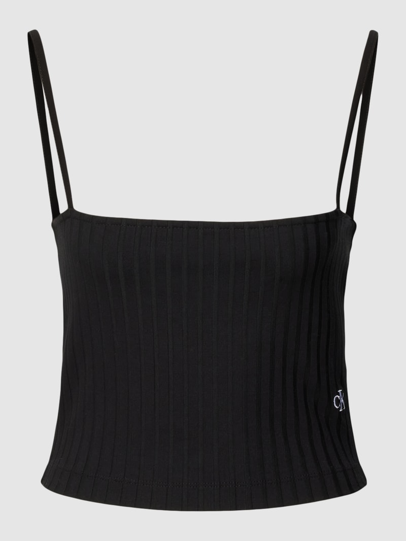 Crop Top im Ripp-Look in black
