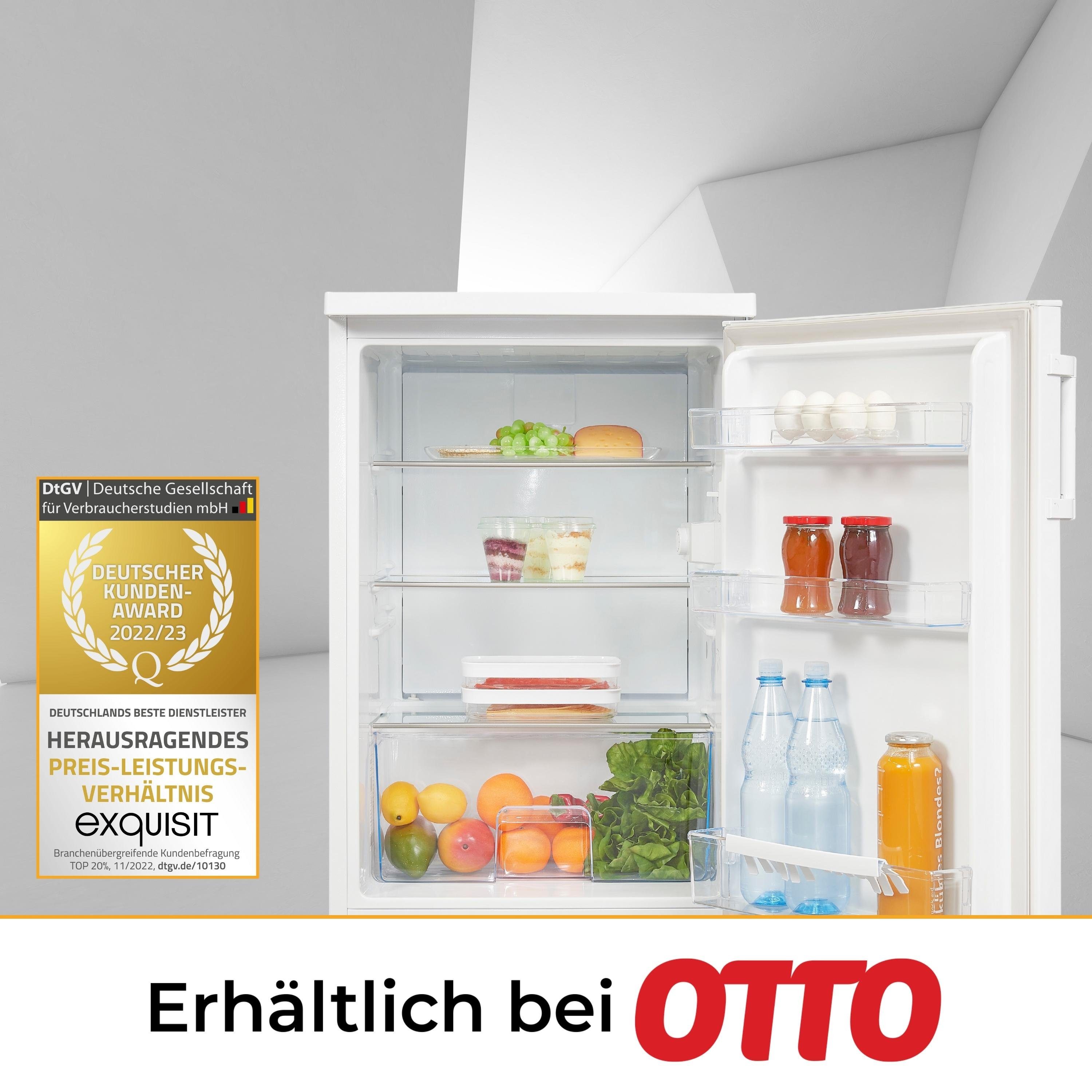 exquisit Kühlschrank KS585-V-091E, 84.5 cm hoch, 45 cm breit, Türanschlag wechselbar, Ohne Gefrierfach, Temperaturregelung