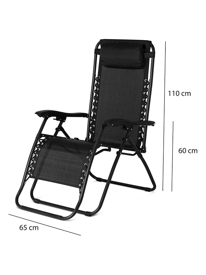 Lifa Living 2er-Set: Gartenliegen in Schwarz - (L)110 x (B)65 cm günstig kaufen onesize