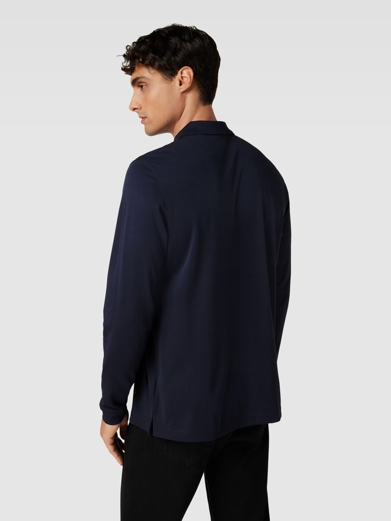 Poloshirt mit kurzer Reißverschlussleiste in marineblau
