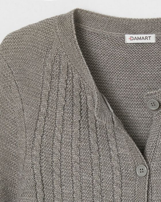 Cardigan maille fantaisie manches longues