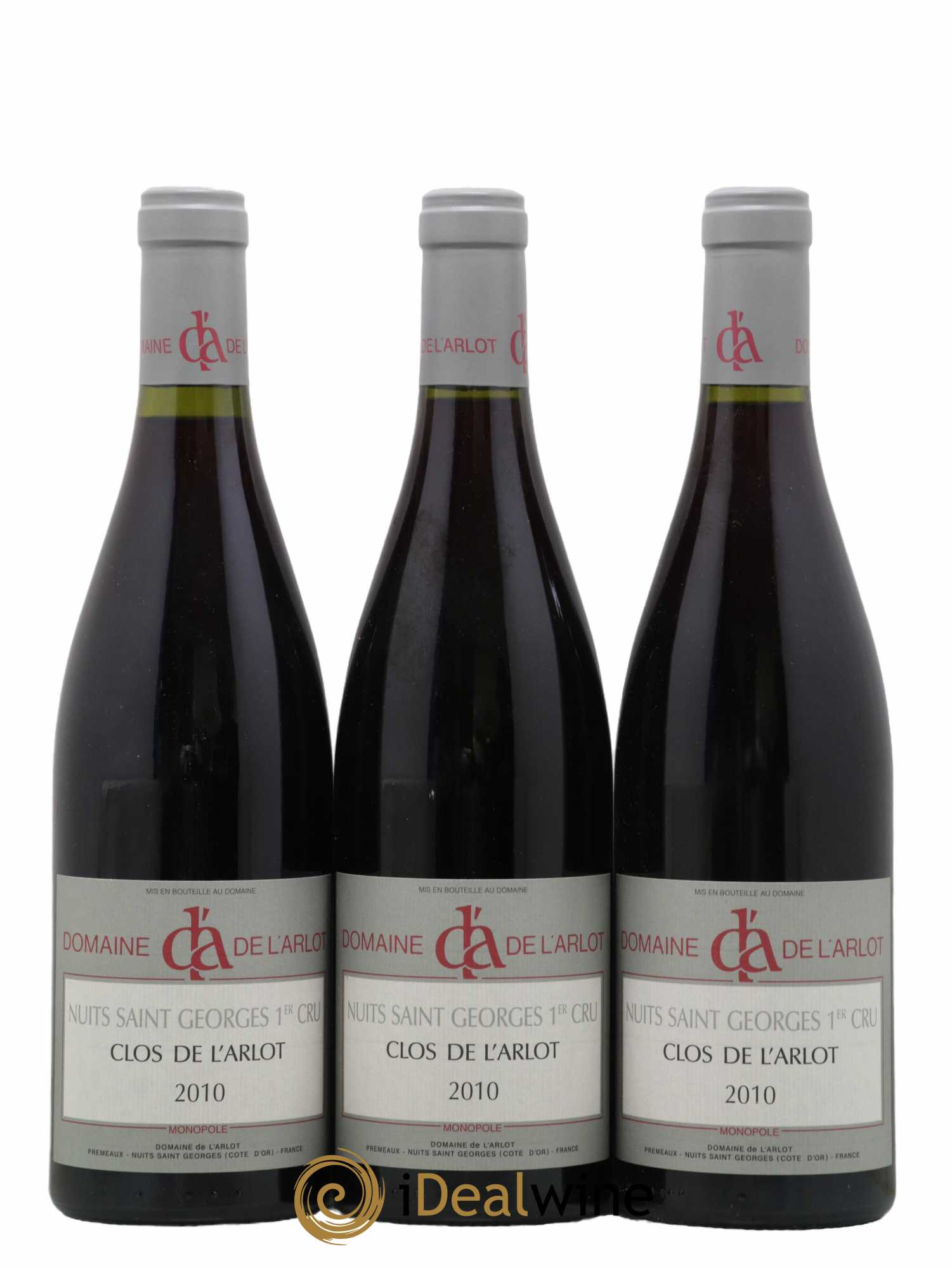 Nuits Saint-Georges 1er Cru Clos de l'Arlot Domaine de l'Arlot  2010 - Lot de 3 Bouteilles