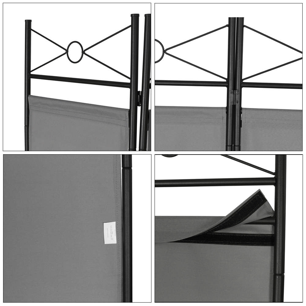 Never Indoor Paravent 4-teilige Raumteiler 180 x 163 cm Grau