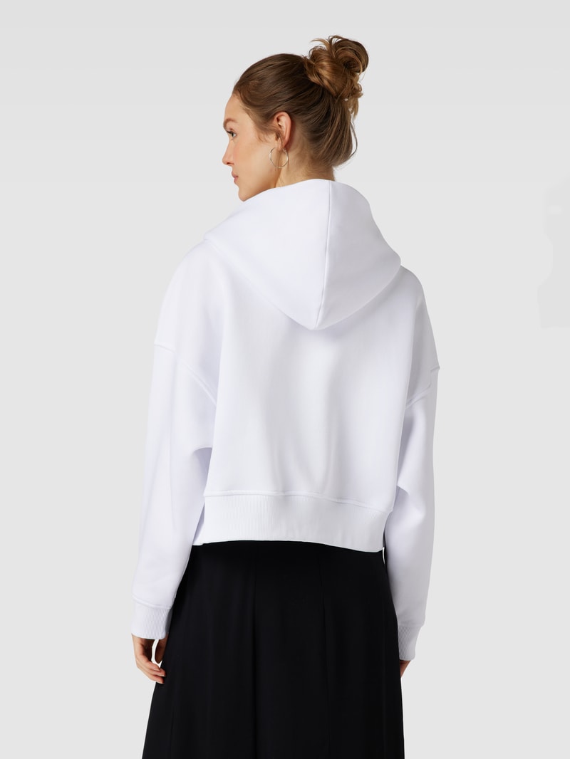 Sweatjacke mit Label-Detail in weiß