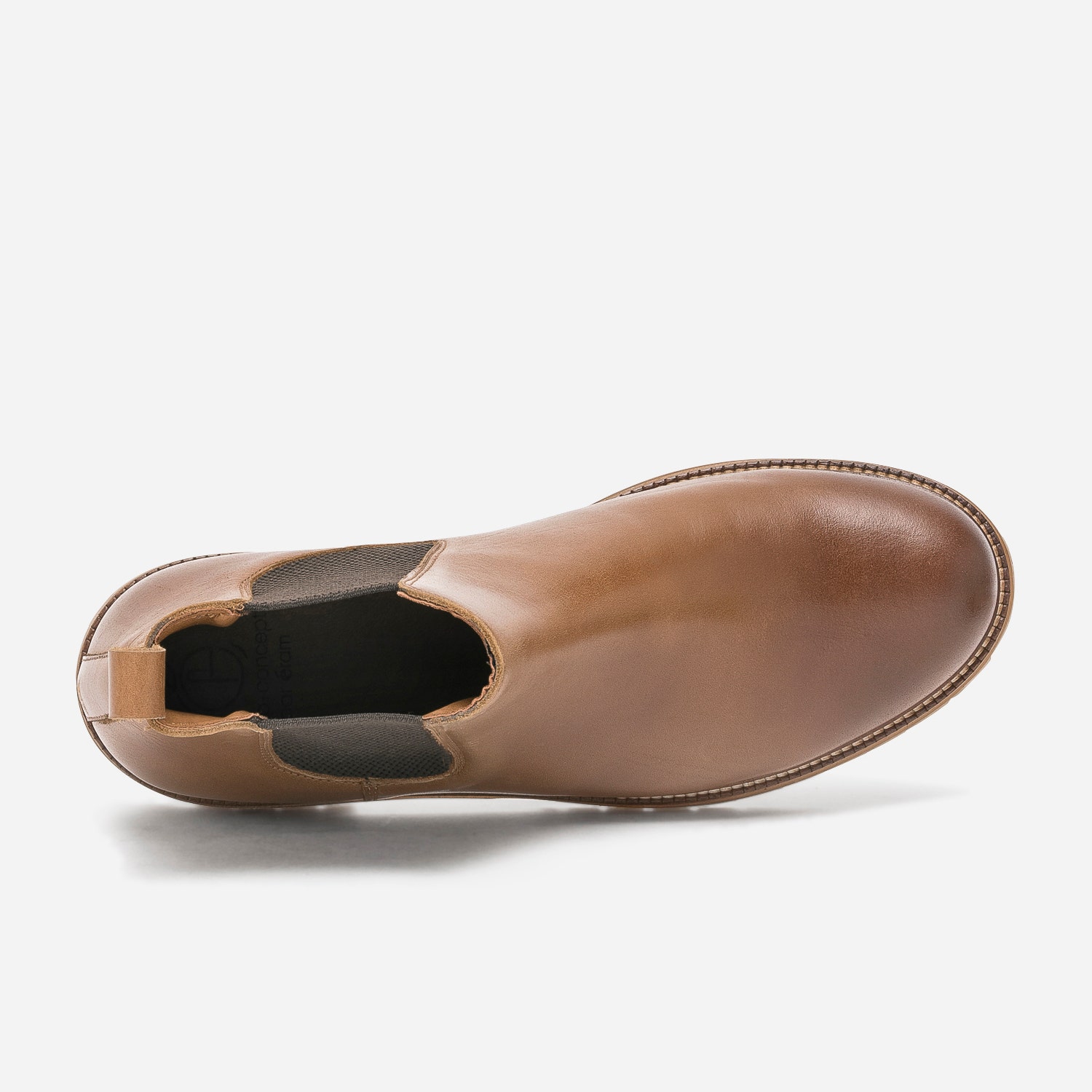Chelsea boots marron crantée en cuir