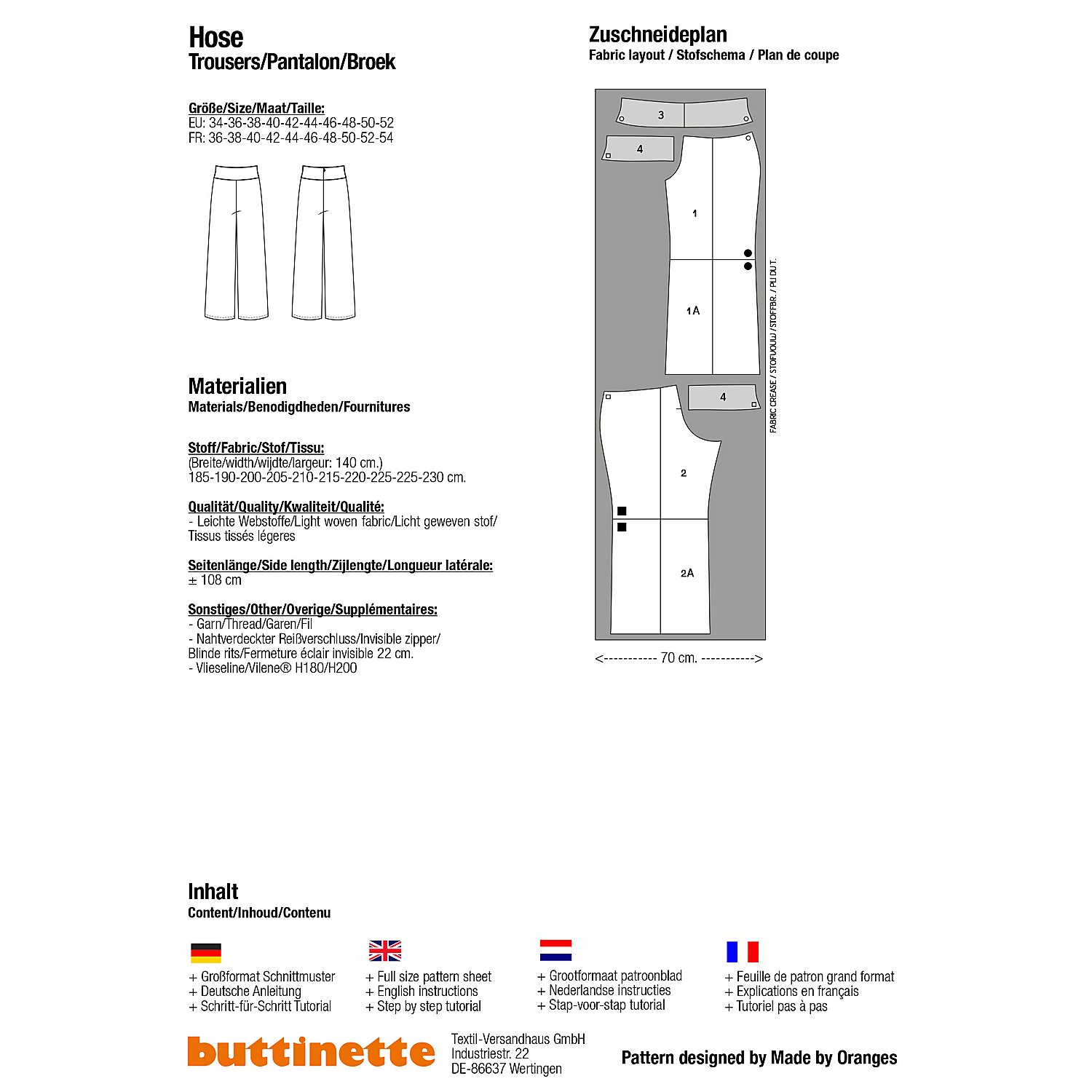 buttinette Schnitt 