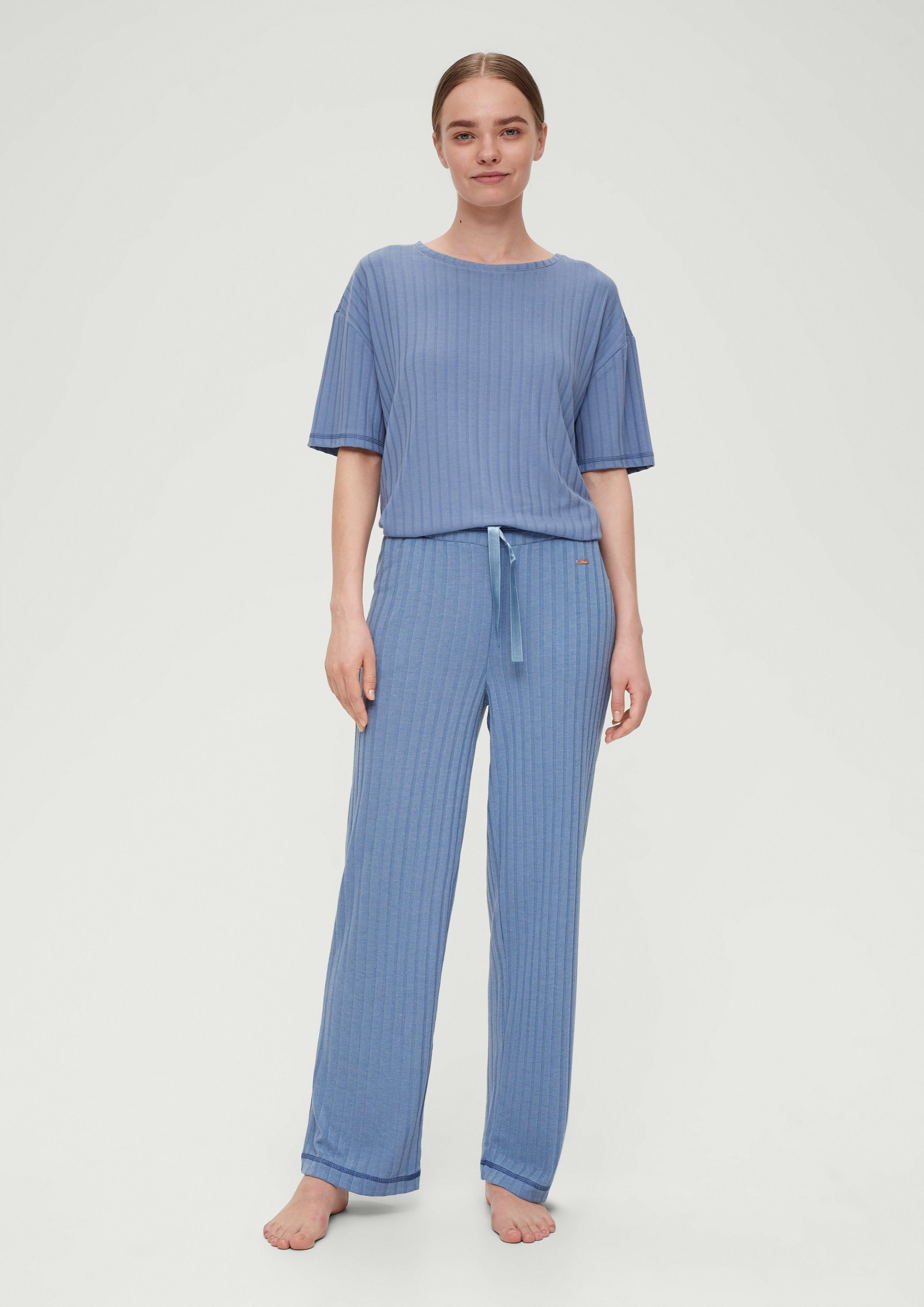Pyjamahose aus Rippware  6007045-5344