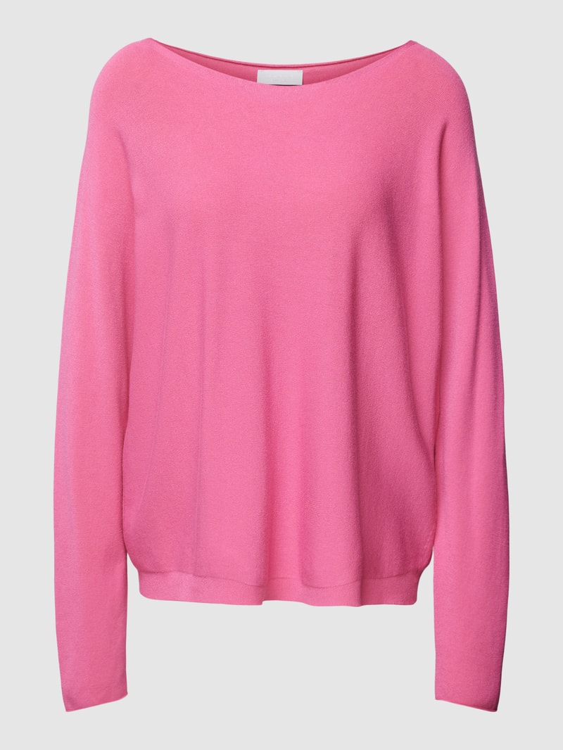 Strickpullover mit Rundhalsausschnitt in pink