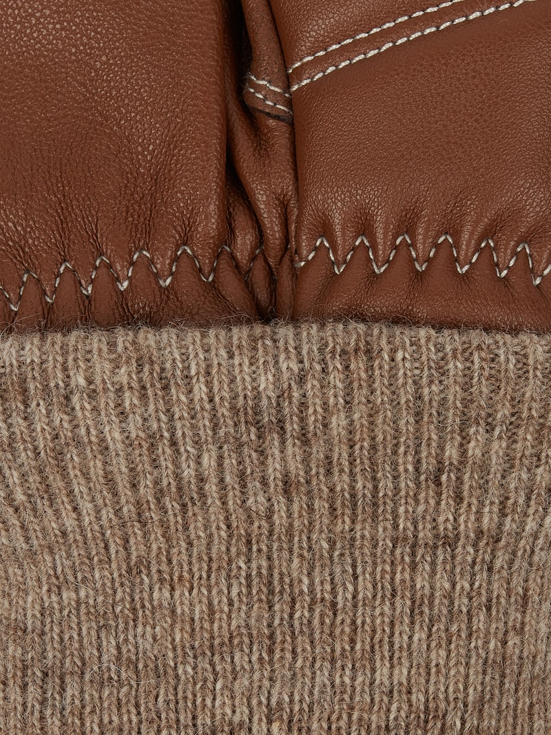 Fäustlinge aus Schafleder Modell 'Jenny' in cognac
