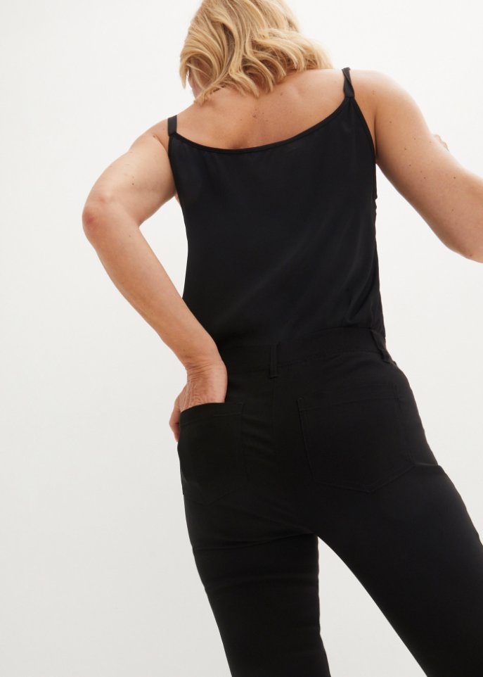 Stretch-Schlupfhose mit Zierknöpfen