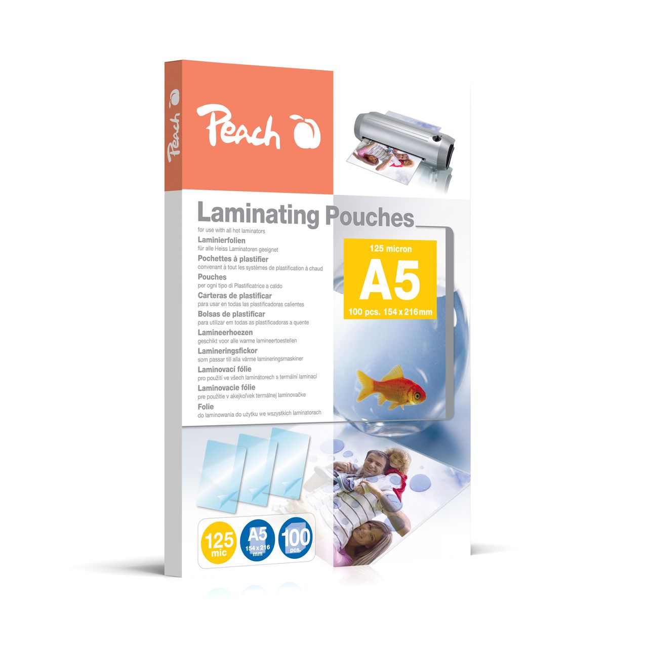 Peach Laminierfolien A5, 125 mic, glänzend, 100 Stk.