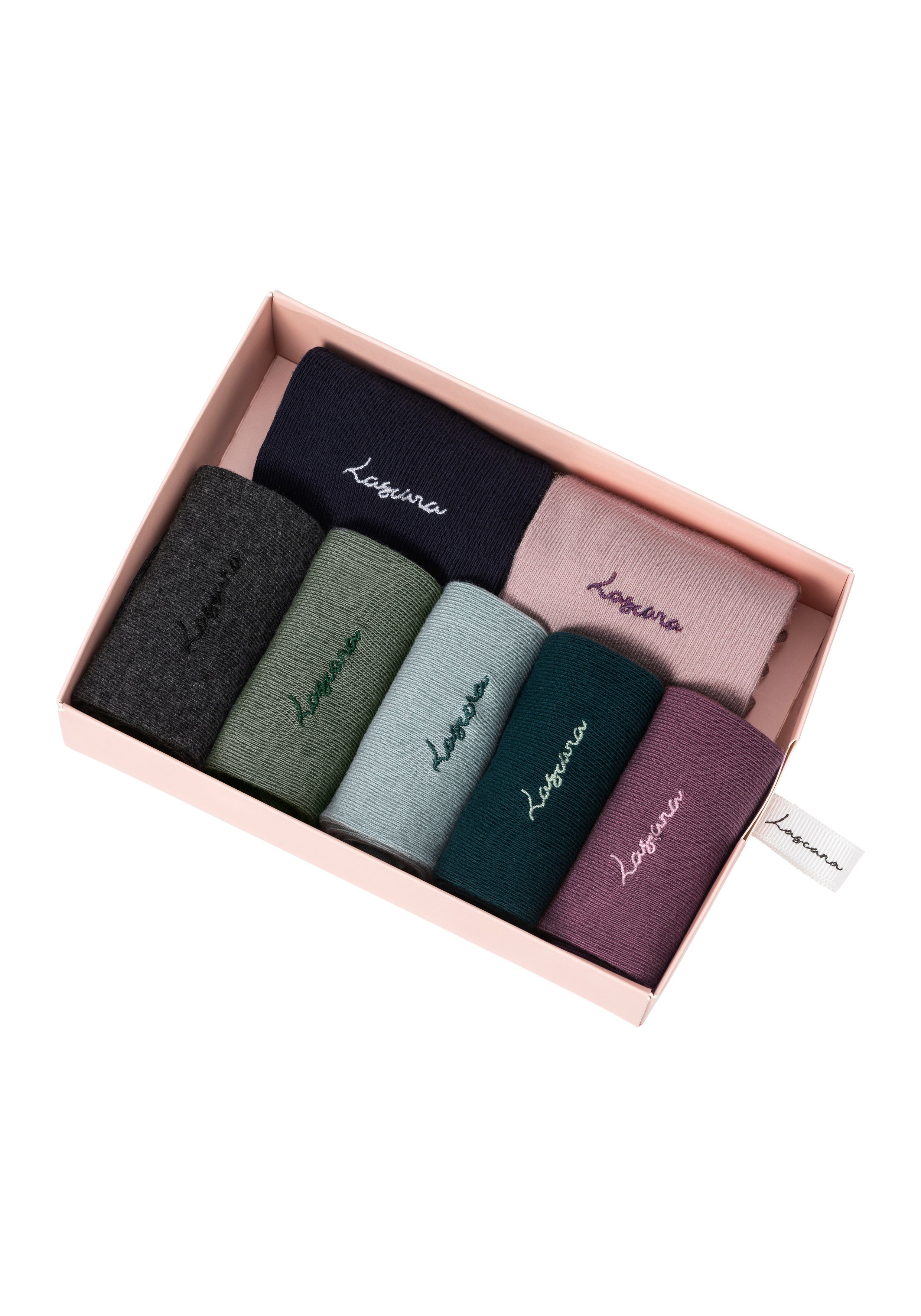LASCANA Basicsocken (Set, 7-Paar) mit hochwertiger Logo Stickerei