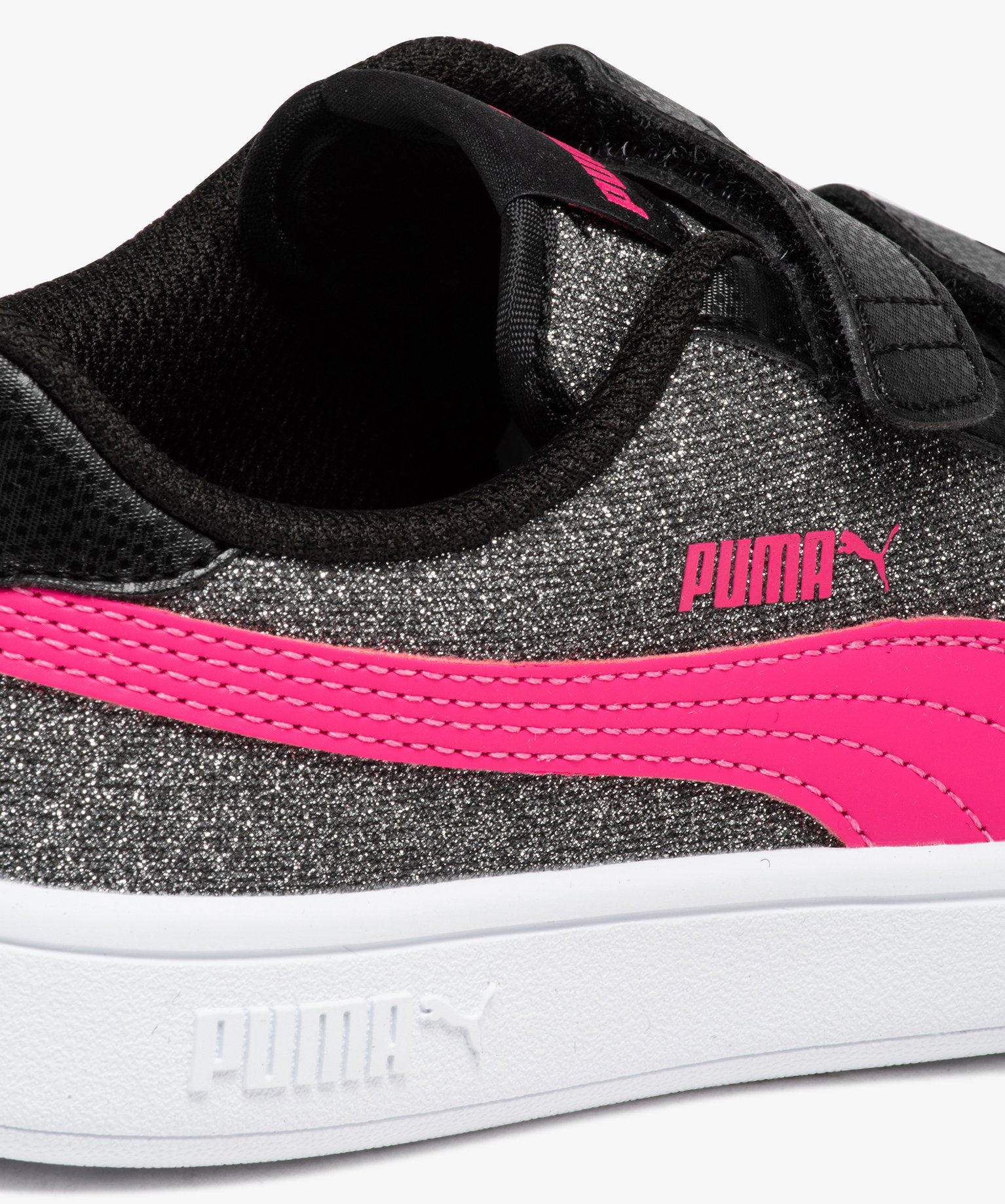Baskets fille à paillettes et à scratch - Puma noir | GEMO