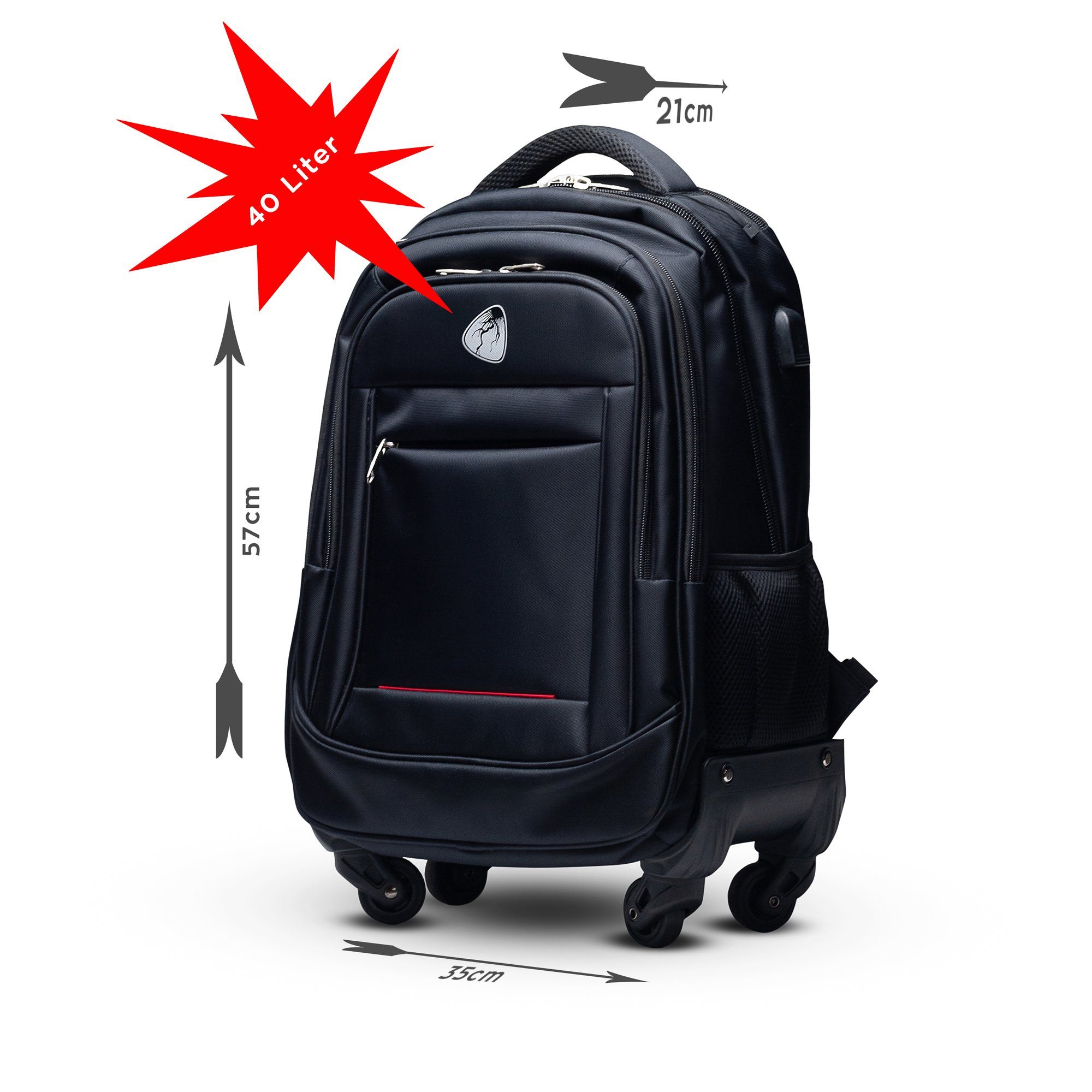 BLITZER Business-Trolley Businessrucksack Laptop-Tasche mit Trolley-Funktion, Als Rucksack und Trolley nutzbar