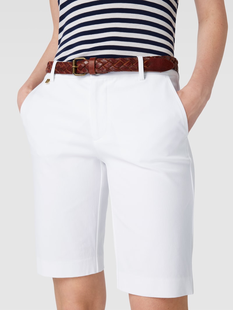 Bermudas mit Label-Detail Modell 'REALEEN' in weiß