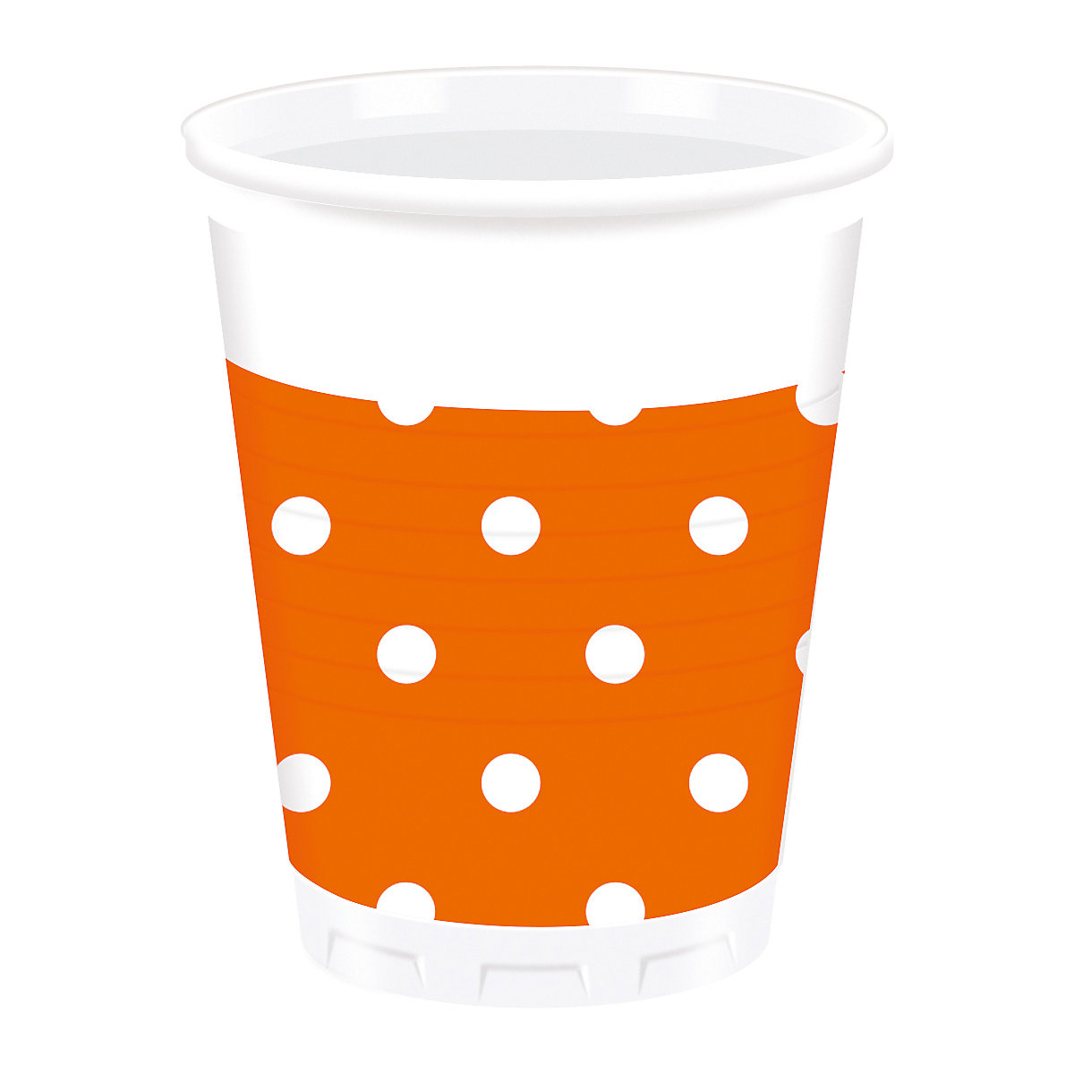 Partybecher/Trinkbecher Orange Dots, 200 ml, Kunststoff, 8 Stück