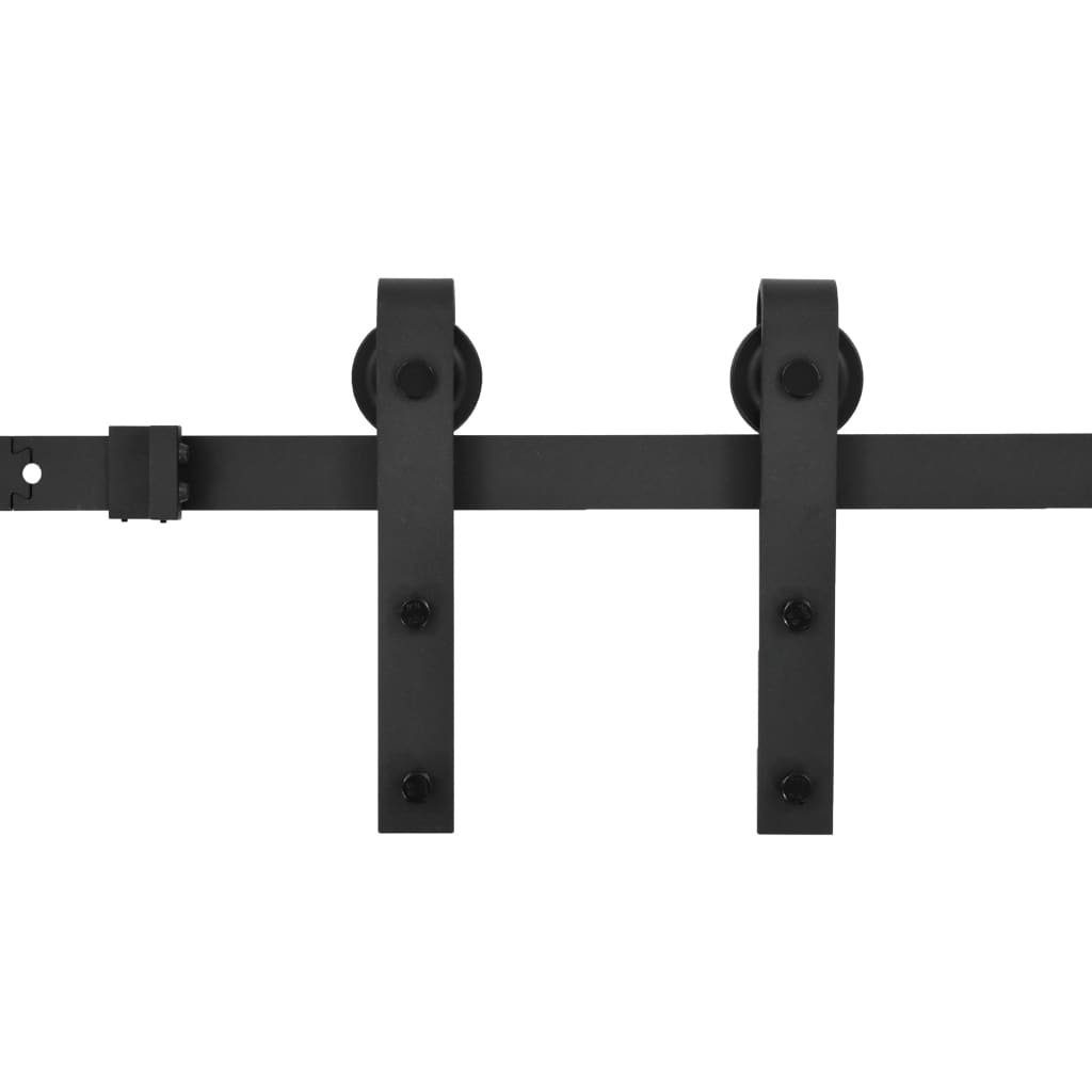 vidaXL Schiebetür Schiebetürbeschlag-Set SKIEN 200 cm Stahl Schwarz (1-St)