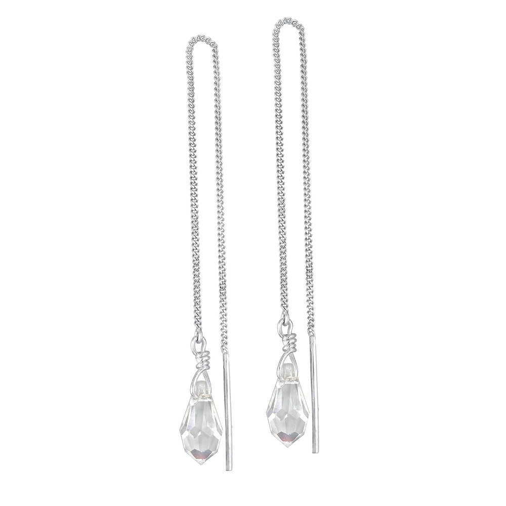 Elli Elli Boucles d'Oreilles Femmes traversante goutte pendentif avec cristal en argen Boucles d'oreilles