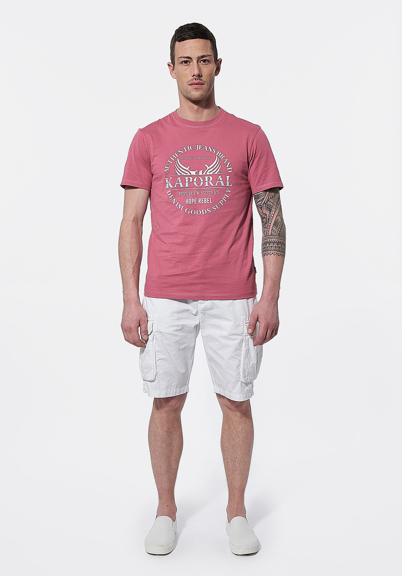 CERA   T-shirt rose Homme en 100% coton bio