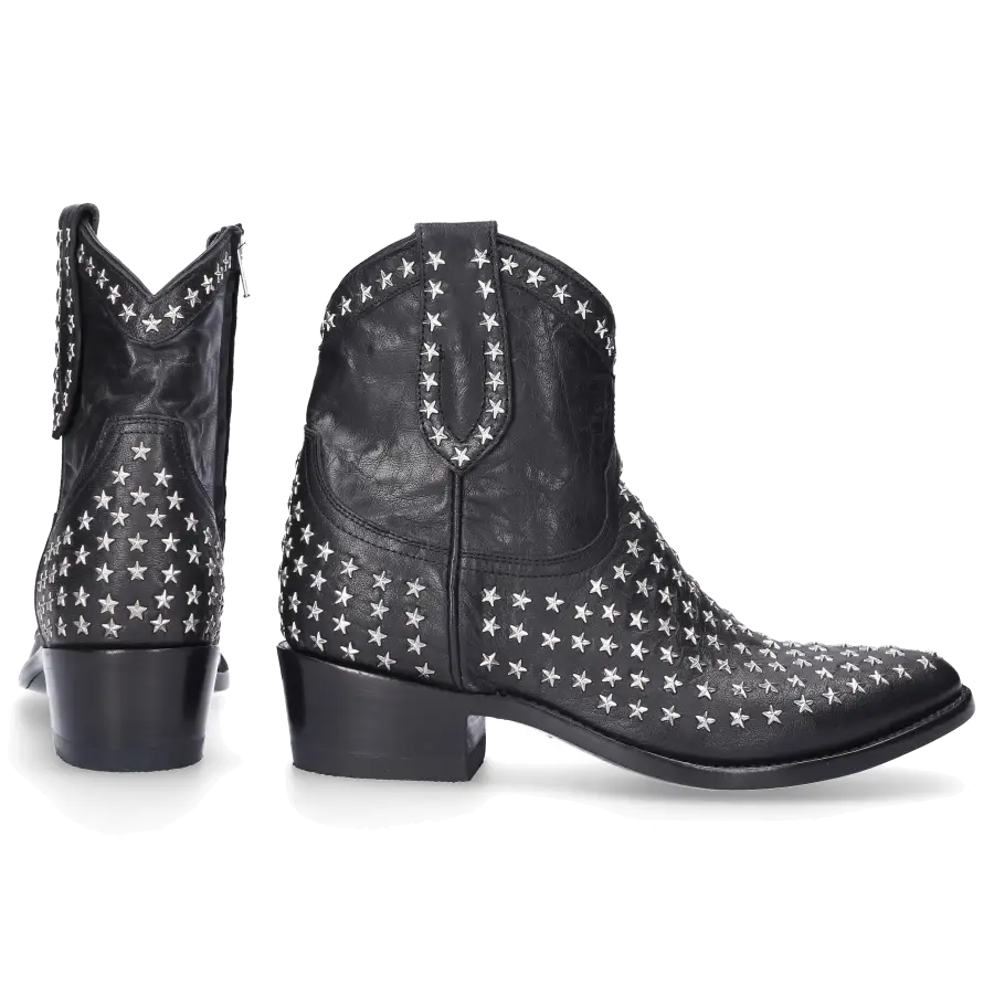 MEXICANA - Stiefel LAGUNA STAR Kalbsleder Sternenmuster schwarz - schwarz