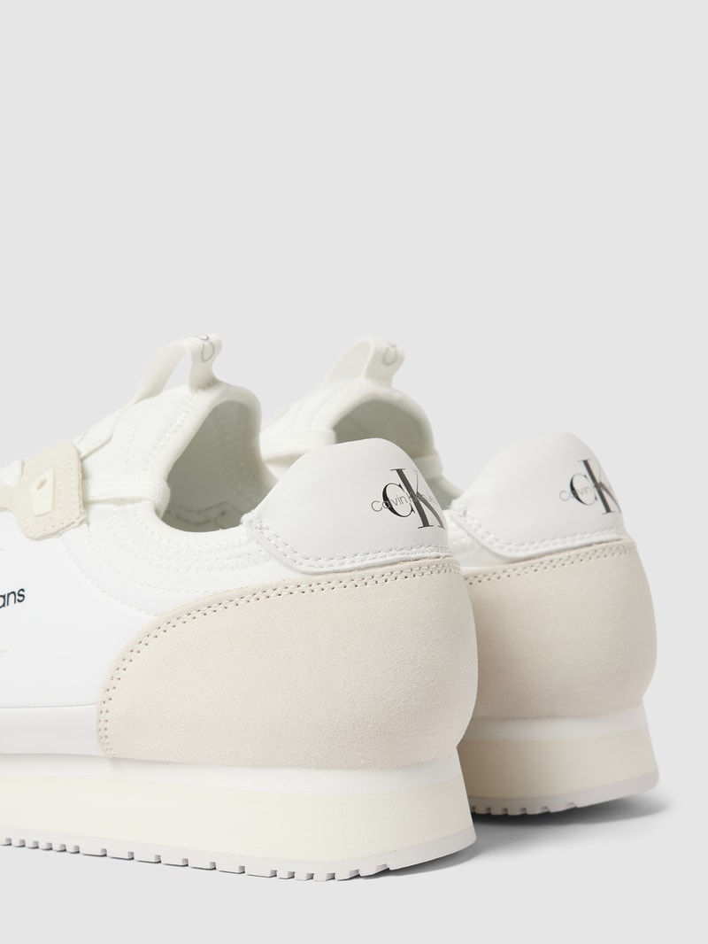Sneaker mit Label-Detail Modell 'RUNNER SOCK' in pastellgelb meliert