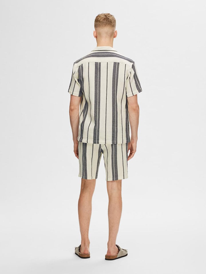 SELECTED HOMME Hemd in Creme/ Blau günstig kaufen