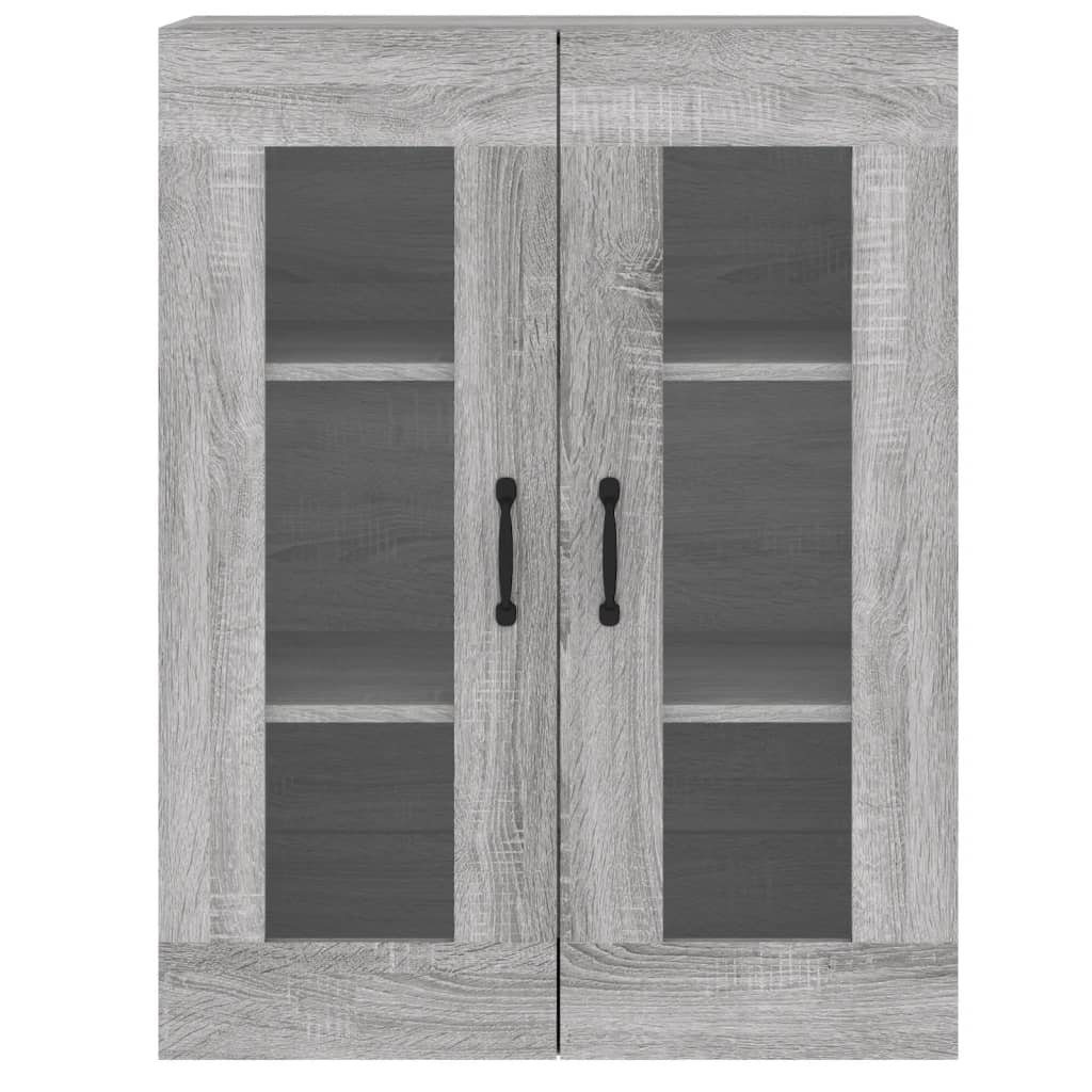vidaXL Anrichte Wandschränke 2 Stk Grau Sonoma Holzwerkstoff Glas Vitrine Hängeschrank