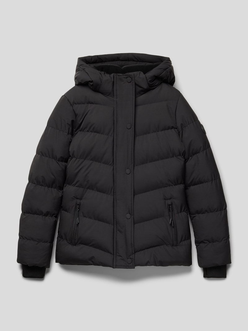 Steppjacke mit Kapuze Modell 'Alomi' in schwarz