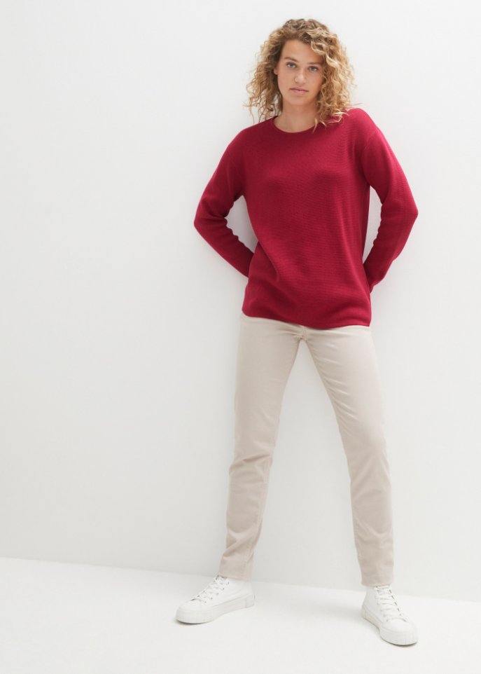 Essential Milano Rib Pullover mit Rundhals