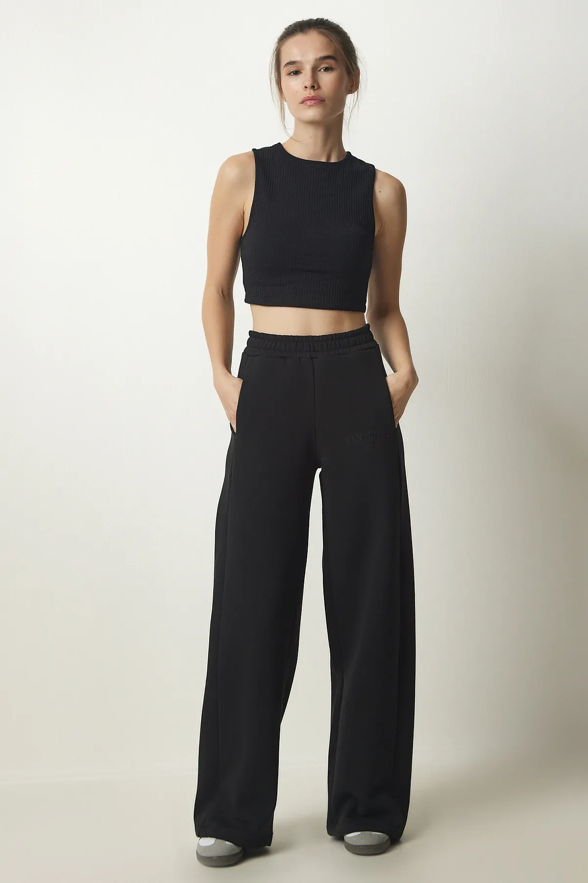 Happiness İstanbul  Jogginghose - Schwarz - Wide Leg