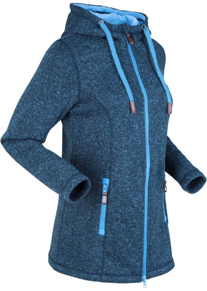 Strick-Fleecejacke mit Kapuze