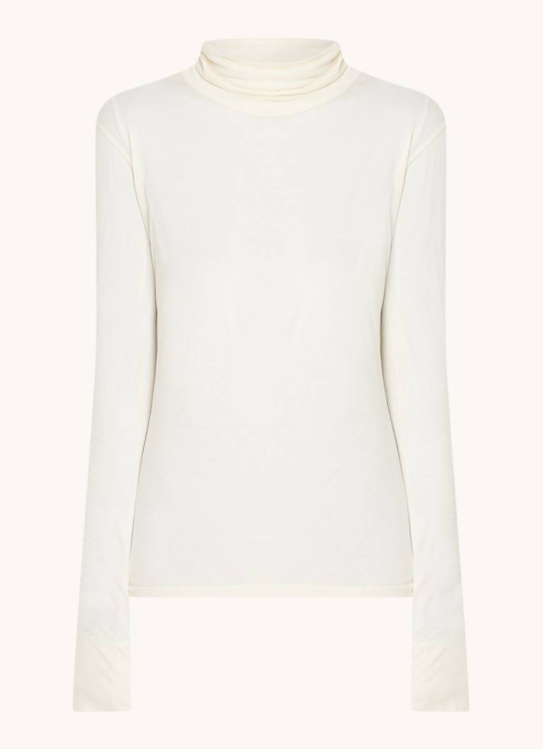HUGO BOSS  Emerie longsleeve in lyocellblend met col